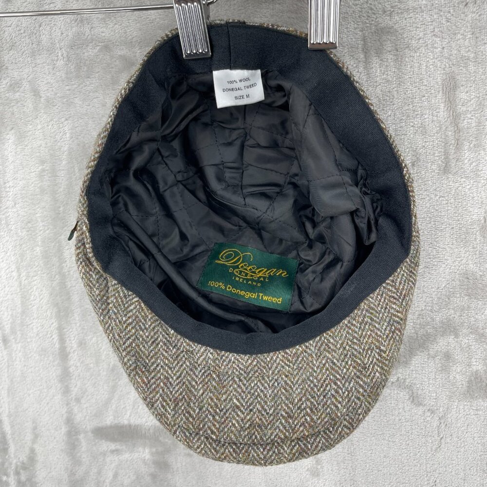 Doogan Donegal Tweed Size M Hat Peaky Cap Newsboy Hat Ireland 100% Wool Brown - Picture 7 of 12